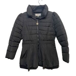 Dongxi Women's Black Puffer Coat with Tulle Skirt Detail Size‎ M